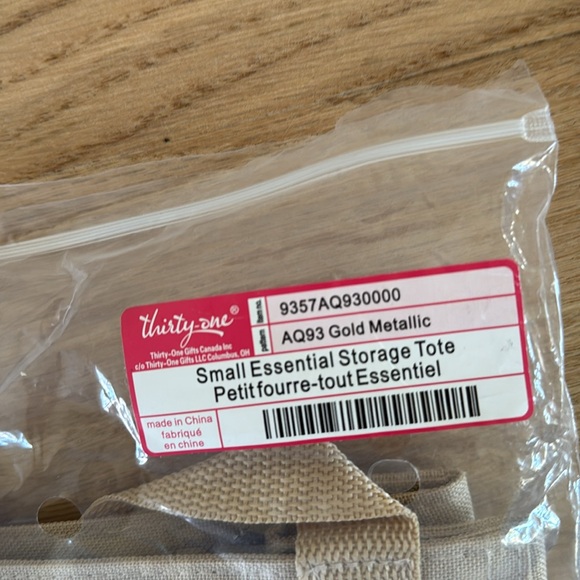 Thirty-One Small Essential Storage Tote - Metallic Gold - Picture 2 of 3